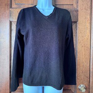 Croft & Barrow Black V-Neck Sweater Large